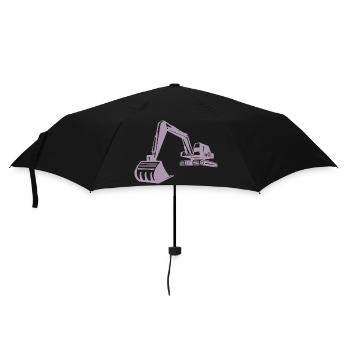 Excavator Silhouette, Precise Design for - Umbrella (small) - black - Front