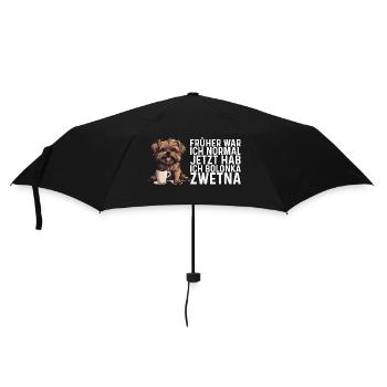 Früher war ich normal - Bolonka Zwetna Hund - Regenschirm (klein) - Schwarz - Vorne