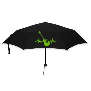 Herzschlag Gitarre - Rock 'n' Roll Punk Band Metal - Regenschirm (klein) - Schwarz - Vorne