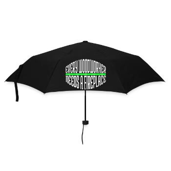 chop wood apprentice tree woodcutter cool present - Regenschirm (klein) - Schwarz - Vorne