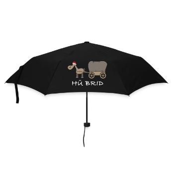 Hü Brid | lustige Bilder, Hybrid, Elektroauto, Fun - Regenschirm (klein) - Schwarz - Vorne
