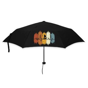 Retro Motorboat Heartbeat Motorboat - Umbrella (small) - black - Front
