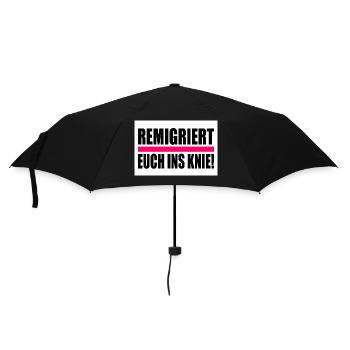 remigriert euch ins knie - Regenschirm (klein) - Schwarz - Vorne