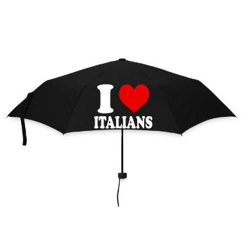 Ich liebe Italiener Herz Lustig Witzig - Regenschirm (klein) - Schwarz - Vorne