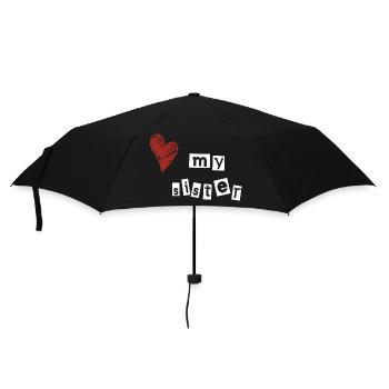 Love my sister - Regenschirm (klein) - Schwarz - Vorne