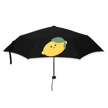 Süße Zitrone Kawaii - Regenschirm (klein) - Schwarz - Vorne