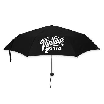 Vintage 1980 Jahrgang 1980 Geburtstag 1980 Retro - Regenschirm (klein) - Schwarz - Vorne