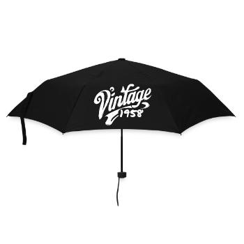 Vintage 1958 Jahrgang 1958 Geburtstag 1958 Retro - Regenschirm (klein) - Schwarz - Vorne