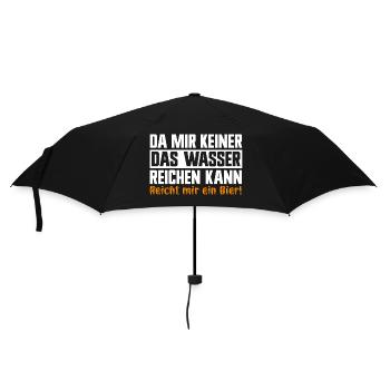 Keiner das Wasser reichen kann reicht mir das Bier - Regenschirm (klein) - Schwarz - Vorne