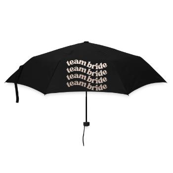 Team Bride groovy design bachelorette party JGA - Regenschirm (klein) - Schwarz - Vorne
