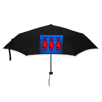 FISH. SARDINE. APRIL FOOL. SEA. OCEAN - Umbrella (small) - black - Front