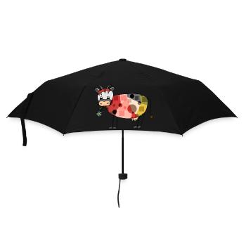 Kuh - Regenschirm (klein) - Schwarz - Vorne