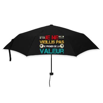 Ich werde nicht alt, ich steigere meinen Wert - Regenschirm (klein) - Schwarz - Vorne
