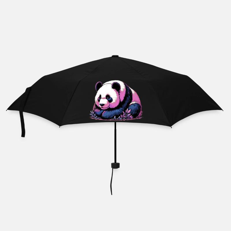 Panda - Regenschirm (klein) - Schwarz