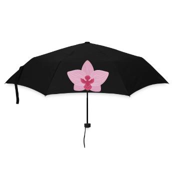 Flieder-Orchidee - Regenschirm (klein) - Schwarz - Vorne