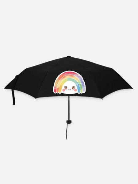 Kawaii Cute Rainbow - Umbrella (small) - black