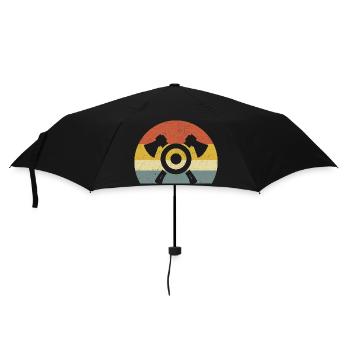 Rétro coucher de soleil hache lancer cible hachette lanceur - Parapluie standard - noir - Devant