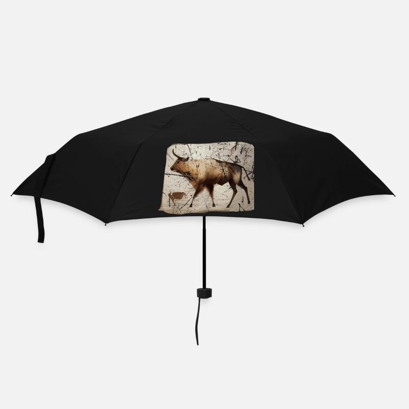 Auerochse Urrind Höhlenbild - Regenschirm (klein) - Schwarz