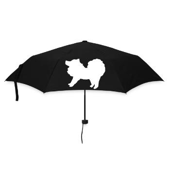 Spitz weiß - Regenschirm (klein) - Schwarz - Vorne