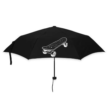 Skateboard Skizze - Regenschirm (klein) - Schwarz - Vorne