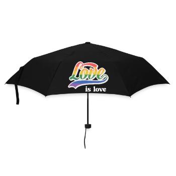 LGBT Pride Month - Liebe ist Liebe - Regenschirm (klein) - Schwarz - Vorne