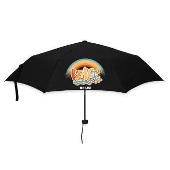 Peace - Regenschirm (klein) - Schwarz - Vorne