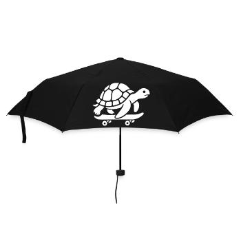 Minimalistische Schildkröte Skateboard Skateboard - Regenschirm (klein) - Schwarz - Vorne