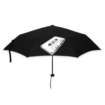 Cassette Oblique Retro – Music Mixtape Design - Parapluie standard - noir - Devant