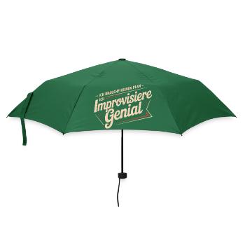 I don't need a plan – I improvise brilliantly - Umbrella (small) - bottlegreen - Front