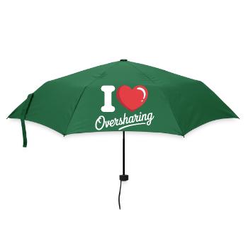 I Love Oversharing Social Media Too Much Info TMI - Regenschirm (klein) - Flaschengrün - Vorne