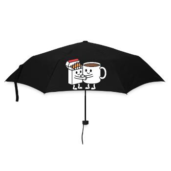 Café et cigarettes - Funny Balkan Breakfast T- - Parapluie standard - noir - Devant