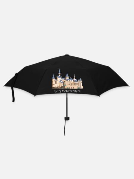 Burg Hohenzollern Illustration, Handzeichnung - Regenschirm (klein) - Schwarz