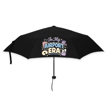 Travel anxiety humor, airport chaos, flying is - Umbrella (small) - black - Front