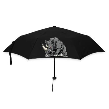Rhinoceros Powerful Anger Wild Animal Logo - Umbrella (small) - black - Front