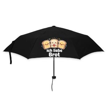 Lustiges Brot Geschenk - Regenschirm (klein) - Schwarz - Vorne