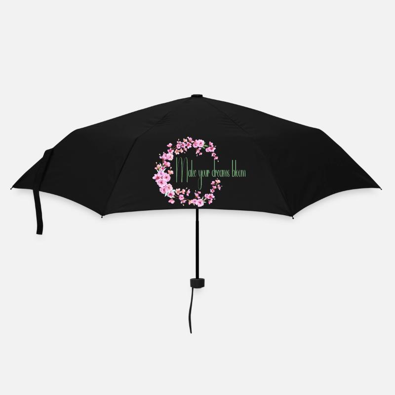 Lass deinen Traum erblühen - Regenschirm (klein) - Schwarz