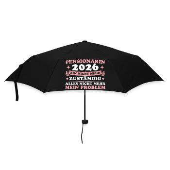 Abschiedsgeschenk Beamtin 2026 Pensionärin - Regenschirm (klein) - Schwarz - Vorne