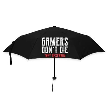 Gamers Respawn - Regenschirm (klein) - Schwarz - Vorne