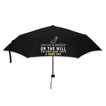 Third Time No Worksheets Tee - Umbrella (small) - black - Front