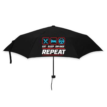 Eat sleep sim race repeat für Sim Racing Fans - Regenschirm (klein) - Schwarz - Vorne