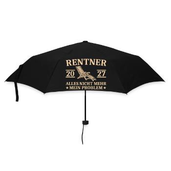 Rentner 2027 Liegestuhl Abschiedsgeschenk Rente - Regenschirm (klein) - Schwarz - Vorne