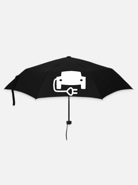 Elektroauto mit Stecker Silhouette - Regenschirm (klein) - Schwarz