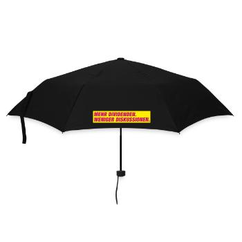 Mehr Dividenden weniger Diskussionen - Regenschirm (klein) - Schwarz - Vorne