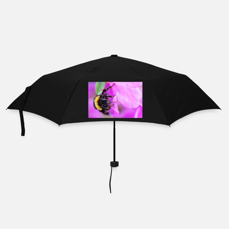 Biene am Veilchen - Regenschirm (klein) - Schwarz