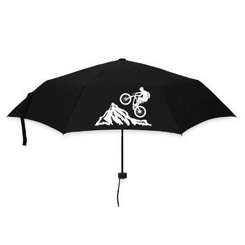 Mountainbike, Fahrrad Mountainbiker, Fahrradfahrer - Regenschirm (klein) - Schwarz - Vorne