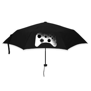 Splatter - Controller Muster für Gamer cool - Regenschirm (klein) - Schwarz - Vorne