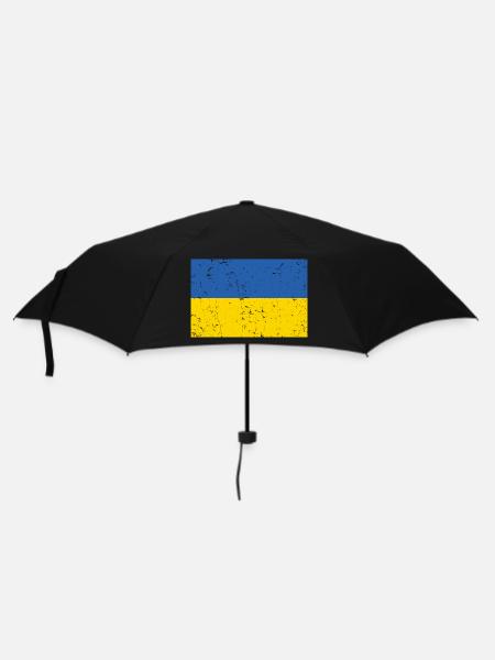 Ukraine Flagge Distressed - Regenschirm (klein) - Schwarz