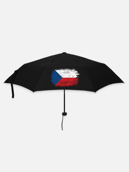 Pinselstrich Tschechische Flagge - Regenschirm (klein) - Schwarz