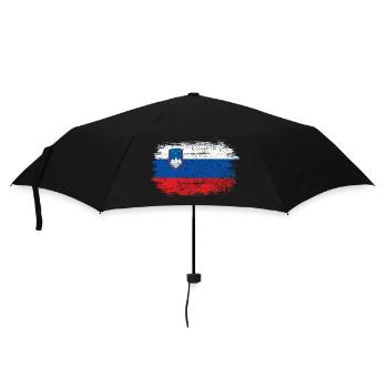 Slovenia Flag Brush Art - Umbrella (small) - black - Front