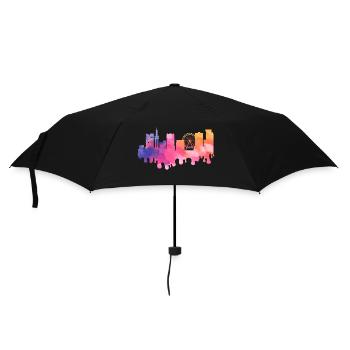 Birmingham England UK City Skyline Splash Colorful - Umbrella (small) - black - Front